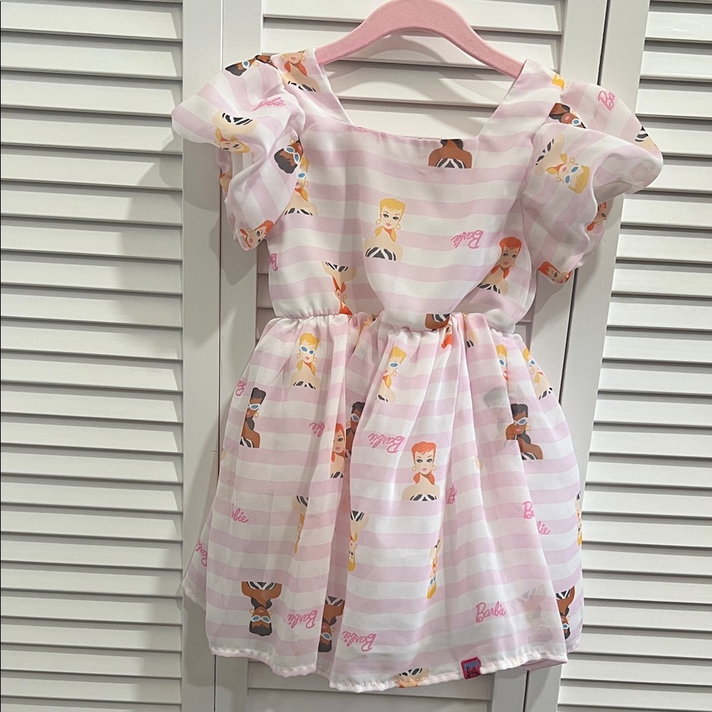 Barbie Striped Dress with Character Print